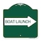 Signmission Boat Launch With Right Arrow, Green & White Aluminum Architectural Sign, 18" x 18", GW-1818-24405 A-DES-GW-1818-24405 - alternate 1